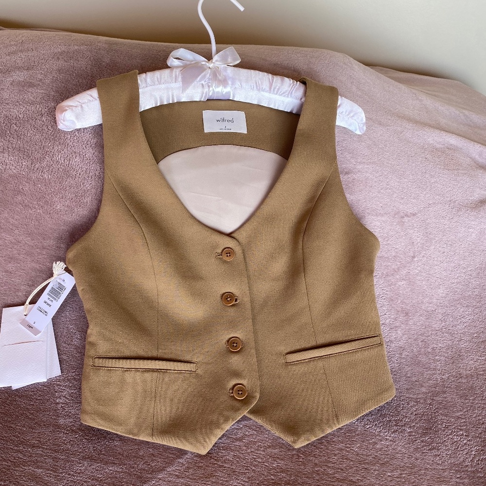 Wilfred Desire Vest, Camel Gold, Size 0